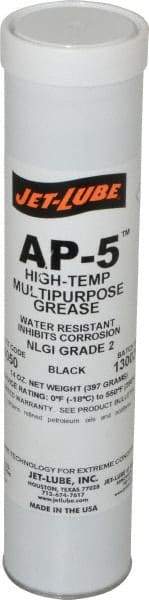 Jet-Lube - 14 oz Cartridge Moly-Disulfide Extreme Pressure Grease - Black, Extreme Pressure & High Temperature, 550°F Max Temp, NLGIG 2, - Apex Tool & Supply
