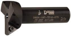 Dorian Tool - 60° Included Angle, 1-7/8 Inch Max Cutting Diameter, 3 Inserts, 3/4 Inch Shank Diameter, TDEX 160308-EN Insert Style, Indexable Dovetail Cutter - 3 Inch Overall Length - Apex Tool & Supply
