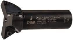 Dorian Tool - 60° Included Angle, 2-1/4 Inch Max Cutting Diameter, 3 Inserts, 1 Inch Shank Diameter, TDEX 220408-EN Insert Style, Indexable Dovetail Cutter - 3-1/2 Inch Overall Length - Apex Tool & Supply