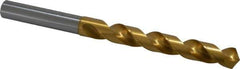 OSG - 13mm 120° Vanadium High Speed Steel Jobber Drill - TiN Finish, Right Hand Cut, Spiral Flute, Straight Shank, 158mm OAL, Standard Point - Apex Tool & Supply