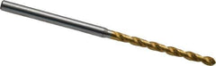 OSG - #40 130° Vanadium High Speed Steel Jobber Drill - TiN Finish, Right Hand Cut, Spiral Flute, Straight Shank, 62mm OAL, Standard Point - Apex Tool & Supply