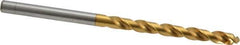 OSG - #22 130° Vanadium High Speed Steel Jobber Drill - TiN Finish, Right Hand Cut, Spiral Flute, Straight Shank, 75mm OAL, Standard Point - Apex Tool & Supply