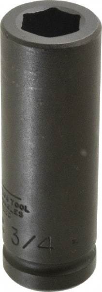 Proto - 3/4" Drive 3/4" Deep Thin Wall Impact Socket - 6 Points, 4" OAL - Apex Tool & Supply