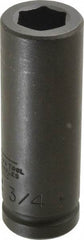 Proto - 3/4" Drive 3/4" Deep Thin Wall Impact Socket - 6 Points, 4" OAL - Apex Tool & Supply
