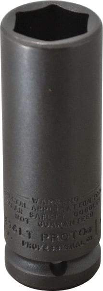 Proto - 3/4" Drive 1" Deep Thin Wall Impact Socket - 6 Points, 4" OAL - Apex Tool & Supply