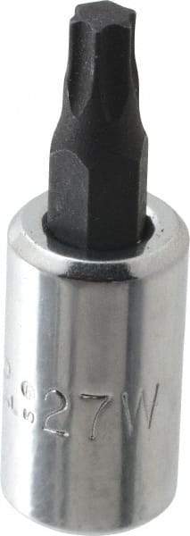 Proto - 1/4" Drive, T27 Torx Bit Socket - 1-1/2" OAL - Apex Tool & Supply