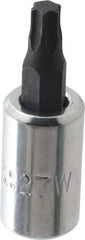 Proto - 1/4" Drive, T27 Torx Bit Socket - 1-1/2" OAL - Apex Tool & Supply