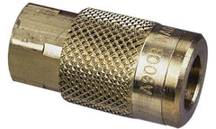 Coilhose Pneumatics - 3/8 Female NPT Industrial/Acme Pneumatic Hose Coupler - Brass, 1/4" Body Diam - Apex Tool & Supply