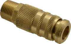 Coilhose Pneumatics - 3/8 Male NPT Industrial/Acme Pneumatic Hose Coupler - Brass, 1/4" Body Diam - Apex Tool & Supply