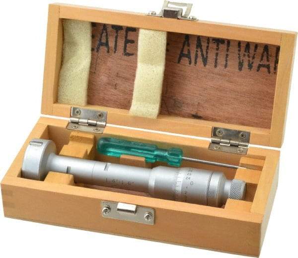 SPI - 1.4 to 1.6", 3.15" Gage Depth, Mechanical Inside Hole Micrometer - 0.0002" Graduation, 0.0002" Accuracy, Ratchet Stop Thimble - Apex Tool & Supply