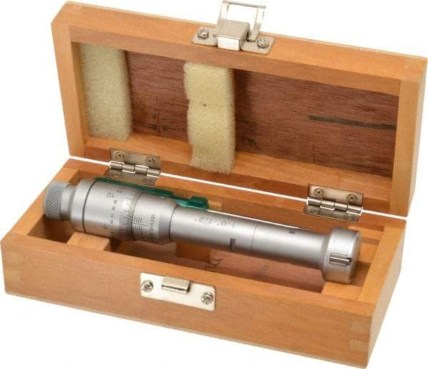 SPI - 1 to 1.2", 3.15" Gage Depth, Mechanical Inside Hole Micrometer - 0.0002" Graduation, 0.0002" Accuracy, Ratchet Stop Thimble - Apex Tool & Supply
