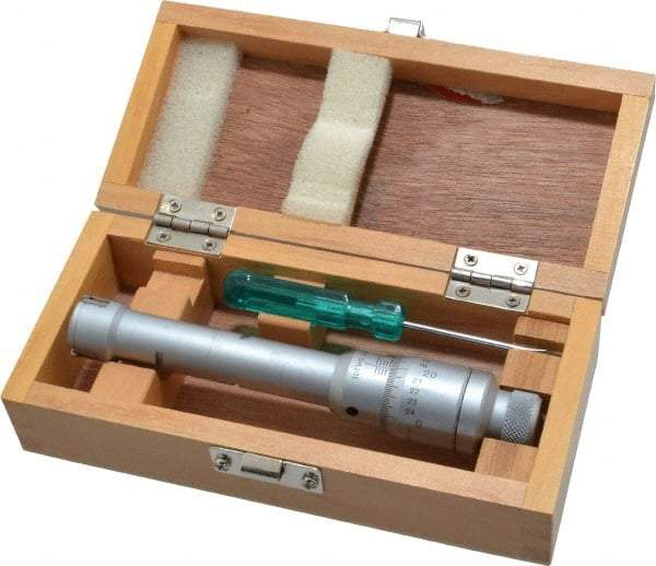 SPI - 0.8 to 1", 3.15" Gage Depth, Mechanical Inside Micrometer - 0.0002" Graduation, 0.0002" Accuracy, Ratchet Stop Thimble - Apex Tool & Supply