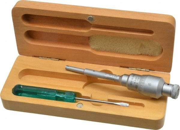 SPI - 0.175 to 0.225", 0.78" Gage Depth, Mechanical Inside Hole Micrometer - 0.0001" Graduation, 0.0002" Accuracy, Ratchet Stop Thimble - Apex Tool & Supply