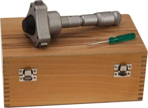 SPI - 4 to 5", 5.51" Gage Depth, Mechanical Inside Hole Micrometer - 0.0002" Graduation, 0.0004" Accuracy, Ratchet Stop Thimble - Apex Tool & Supply