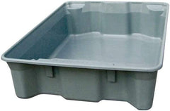 MFG Tray - 500 Lb Load Capacity Gray Fiberglass Tote Container - Stacking, Nesting, 25.3" Long x 18" Wide x 10" High - Apex Tool & Supply