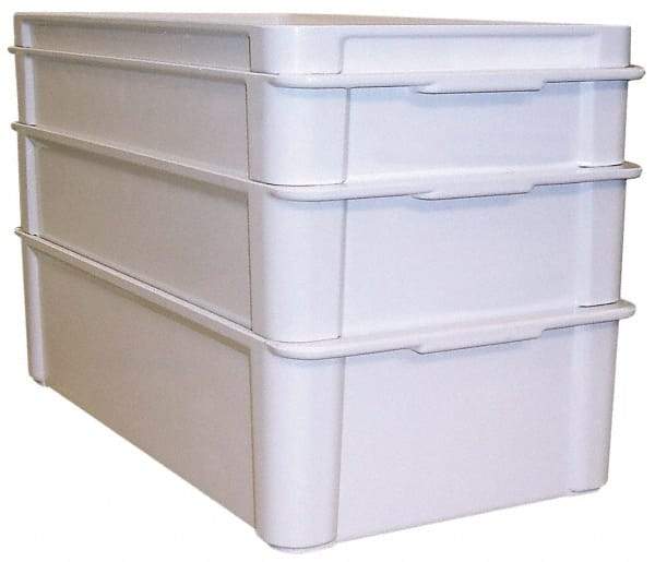 MFG Tray - 300 Lb Load Capacity White Fiberglass Tote Container - Stacking, 23.4" Long x 12" Wide x 6" High - Apex Tool & Supply