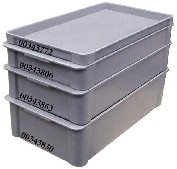 MFG Tray - 200 Lb Load Capacity Gray Fiberglass Tote Container - Stacking, 23.4" Long x 12" Wide x 3.1" High - Apex Tool & Supply