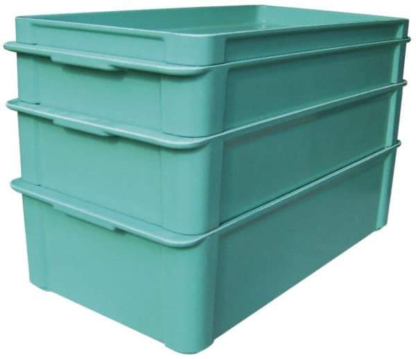 MFG Tray - 300 Lb Load Capacity Green Fiberglass Tote Container - Stacking, 23.4" Long x 12" Wide x 6" High - Apex Tool & Supply