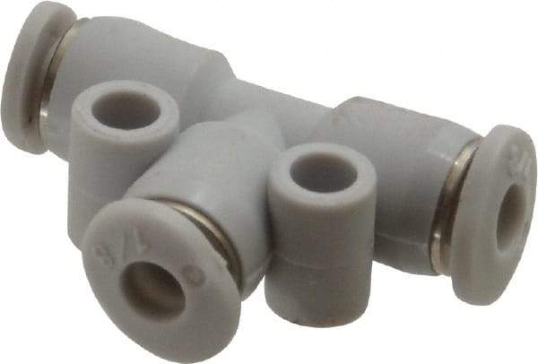 Norgren - 1/8" Tube OD, Brass Push-to-Connect Tube Union Tee - Tube to Tube Connection, 150 Max psi, Nitrile O-Ring, 0 to 175°F Working Temp - Apex Tool & Supply