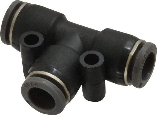 Norgren - 5/16" Tube OD, Brass Push-to-Connect Tube Union Tee - Tube to Tube Connection, 150 Max psi, Nitrile O-Ring, 0 to 175°F Working Temp - Apex Tool & Supply