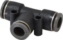 Norgren - 3/8" Tube OD, Brass Push-to-Connect Tube Union Tee - Tube to Tube Connection, 150 Max psi, Nitrile O-Ring, 0 to 175°F Working Temp - Apex Tool & Supply
