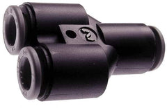 Norgren - 10 x 10 x 8mm Tube OD, Brass Push-to-Connect Tube Parallel Y - 150 Max psi, Tube to Tube Connection, Nitrile O-Ring, 0 to 175°F Working Temp - Apex Tool & Supply