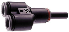 Norgren - 6mm Tube OD, Brass Push-to-Connect Tube Y Stem Connector - Tube to Stem Connection, 150 Max psi, Nitrile O-Ring, 0 to 175°F Working Temp - Apex Tool & Supply
