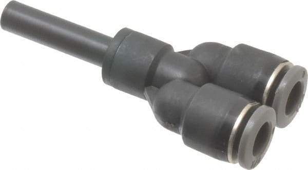 Norgren - 1/4" Tube OD, Brass Push-to-Connect Tube Y Stem Connector - Tube to Stem Connection, 150 Max psi, Nitrile O-Ring, 0 to 175°F Working Temp - Apex Tool & Supply