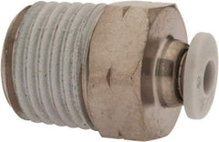 Norgren - 1/8" Tube OD, 1/4 NPTF Brass Push-to-Connect Tube Male Connector - Tube to Male NPT Connection, 150 Max psi, Nitrile O-Ring, 0 to 175°F Working Temp - Apex Tool & Supply