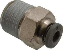 Norgren - 5/32" Tube OD, 1/4 NPTF Brass Push-to-Connect Tube Male Connector - Tube to Male NPT Connection, 150 Max psi, Nitrile O-Ring, 0 to 175°F Working Temp - Apex Tool & Supply