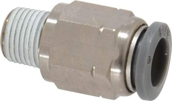 Norgren - 5/16" Tube OD, 1/8 NPTF Brass Push-to-Connect Tube Male Connector - Tube to Male NPT Connection, 150 Max psi, Nitrile O-Ring, 0 to 175°F Working Temp - Apex Tool & Supply