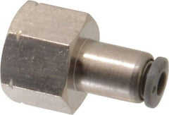 Norgren - 5/32" Tube OD, 1/4 NPTF Brass Push-to-Connect Tube Female Connector - Tube to Female NPT Connection, 150 Max psi, Nitrile O-Ring, 0 to 175°F Working Temp - Apex Tool & Supply