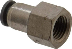 Norgren - 1/4" Tube OD, 1/4 NPTF Brass Push-to-Connect Tube Female Connector - Tube to Female NPT Connection, 150 Max psi, Nitrile O-Ring, 0 to 175°F Working Temp - Apex Tool & Supply