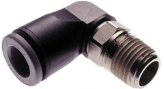 Norgren - 3/8" Tube OD, 1/2 NPTF Brass Push-to-Connect Tube Male Swivel Elbow - Tube to Male NPT Connection, 150 Max psi, Nitrile O-Ring, 0 to 175°F Working Temp - Apex Tool & Supply