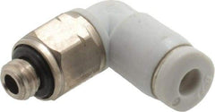 Norgren - 1/8" Tube OD, 10-32 UNF Brass Push-to-Connect Tube Male Swivel Elbow - Tube to Male UNF Connection, 150 Max psi, Nitrile O-Ring, 0 to 175°F Working Temp - Apex Tool & Supply