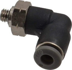 Norgren - 5/32" Tube OD, 10-32 UNF Brass Push-to-Connect Tube Male Swivel Elbow - Tube to Male UNF Connection, 150 Max psi, Nitrile O-Ring, 0 to 175°F Working Temp - Apex Tool & Supply
