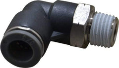 Norgren - 3/8" Tube OD, 1/4 NPTF Brass Push-to-Connect Tube Male Swivel Elbow - Tube to Male NPT Connection, 150 Max psi, Nitrile O-Ring, 0 to 175°F Working Temp - Apex Tool & Supply