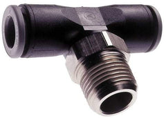 Norgren - 5/32" Tube OD, 1/4 NPTF Brass Push-to-Connect Tube Male Swivel Branch Tee - Tube to Male NPT Connection, 150 Max psi, Nitrile O-Ring, 0 to 175°F Working Temp - Apex Tool & Supply