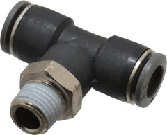 Norgren - 3/8" Tube OD, 1/4 NPTF Brass Push-to-Connect Tube Male Swivel Branch Tee - Tube to Male NPT Connection, 150 Max psi, Nitrile O-Ring, 0 to 175°F Working Temp - Apex Tool & Supply