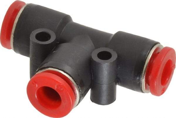 Norgren - 6mm Tube OD, Brass Push-to-Connect Tube Union Tee - Tube to Tube Connection, 150 Max psi, Nitrile O-Ring, 0 to 175°F Working Temp - Apex Tool & Supply