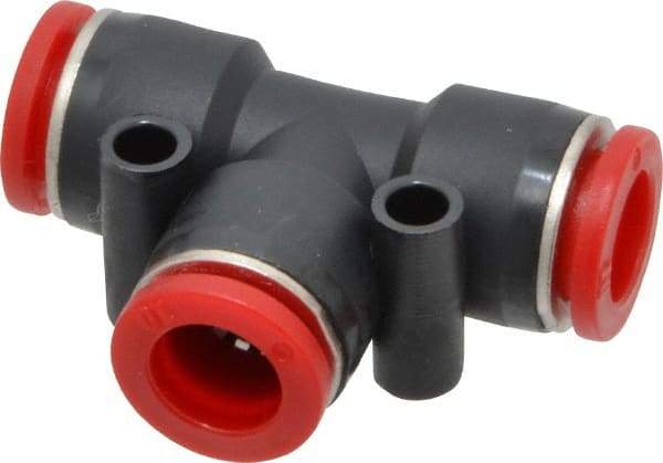 Norgren - 10mm Tube OD, Brass Push-to-Connect Tube Union Tee - Tube to Tube Connection, 150 Max psi, Nitrile O-Ring, 0 to 175°F Working Temp - Apex Tool & Supply