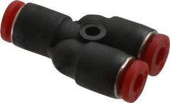 Norgren - 4mm Tube OD, Brass Push-to-Connect Tube Parallel Y - 150 Max psi, Tube to Tube Connection, Nitrile O-Ring, 0 to 175°F Working Temp - Apex Tool & Supply