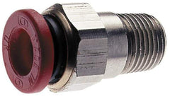 Norgren - 8mm Tube OD, 1/2 BSPT Brass Push-to-Connect Tube Male Connector - Tube to Male BSPT Connection, 150 Max psi, Nitrile O-Ring, 0 to 175°F Working Temp - Apex Tool & Supply