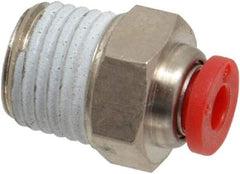 Norgren - 4mm Tube OD, 1/4 BSPT Brass Push-to-Connect Tube Male Connector - Tube to Male BSPT Connection, 150 Max psi, Nitrile O-Ring, 0 to 175°F Working Temp - Apex Tool & Supply