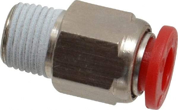 Norgren - 6mm Tube OD, 1/8 BSPT Brass Push-to-Connect Tube Male Connector - Tube to Male BSPT Connection, 150 Max psi, Nitrile O-Ring, 0 to 175°F Working Temp - Apex Tool & Supply