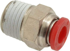 Norgren - 6mm Tube OD, 1/4 BSPT Brass Push-to-Connect Tube Male Connector - Tube to Male BSPT Connection, 150 Max psi, Nitrile O-Ring, 0 to 175°F Working Temp - Apex Tool & Supply