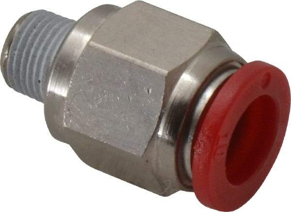 Norgren - 10mm Tube OD, 1/8 BSPT Brass Push-to-Connect Tube Male Connector - Tube to Male BSPT Connection, 150 Max psi, Nitrile O-Ring, 0 to 175°F Working Temp - Apex Tool & Supply