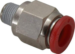 Norgren - 10mm Tube OD, 1/8 BSPT Brass Push-to-Connect Tube Male Connector - Tube to Male BSPT Connection, 150 Max psi, Nitrile O-Ring, 0 to 175°F Working Temp - Apex Tool & Supply
