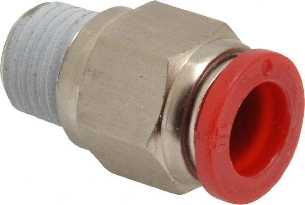 Norgren - 10mm Tube OD, 1/4 BSPT Brass Push-to-Connect Tube Male Connector - Tube to Male BSPT Connection, 150 Max psi, Nitrile O-Ring, 0 to 175°F Working Temp - Apex Tool & Supply