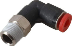 Norgren - 4mm Tube OD, 1/8 BSPT Brass Push-to-Connect Tube Male Swivel Elbow - Tube to Male BSPT Connection, 150 Max psi, Nitrile O-Ring, 0 to 175°F Working Temp - Apex Tool & Supply